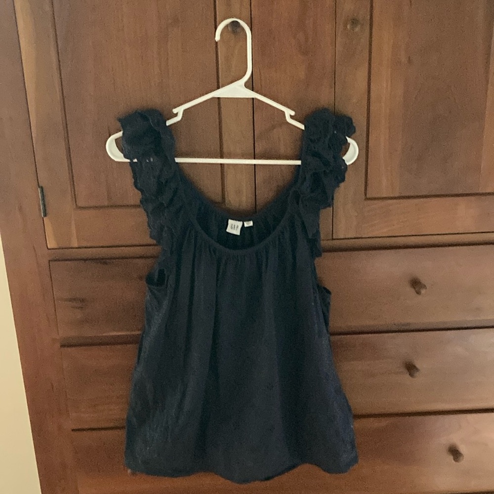 GAP Navy Ruffle Tank Top - Picture 3 of 13